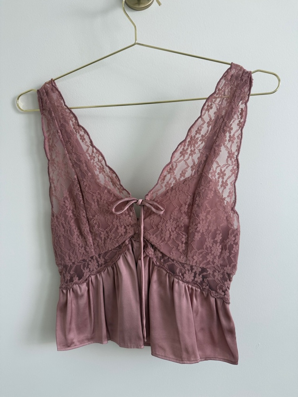 AE Lace Slip Tank Top Dusty Rose